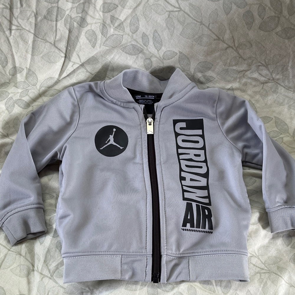 12M Air Jordan Light Gray Zip-Up Jacket